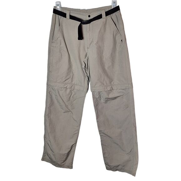 Koppen Men's Small Beige Belted Convertible Zip- off Hiking Gorpcore Pants - Picture 1 of 7